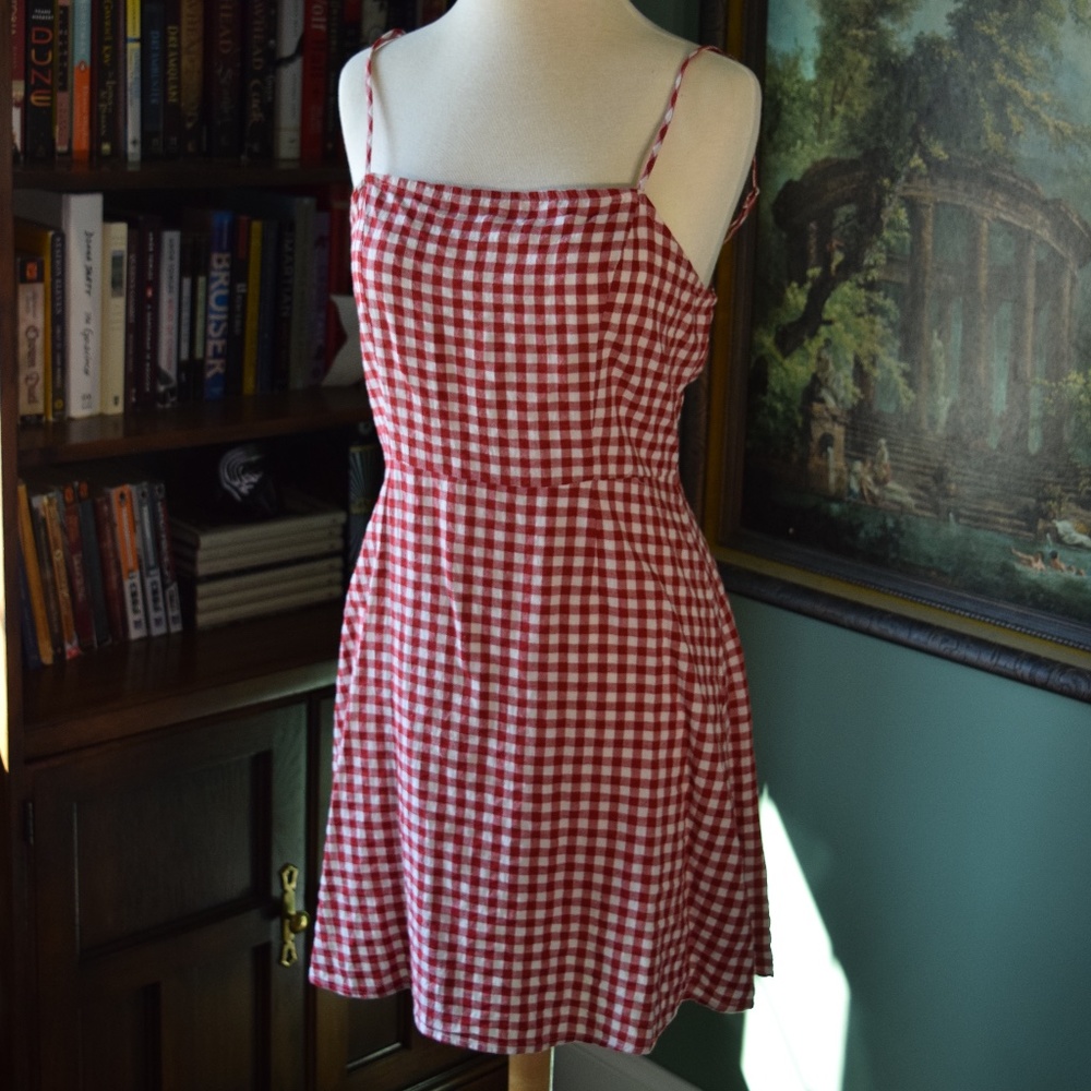 Red Gingham Mini Dress